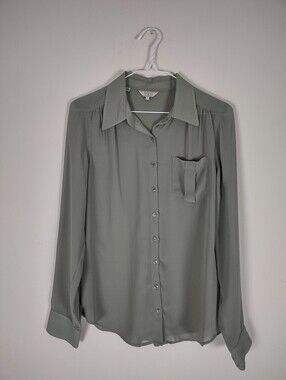 Guess Sage Green Long-Sleeve Button-Down Shirt
